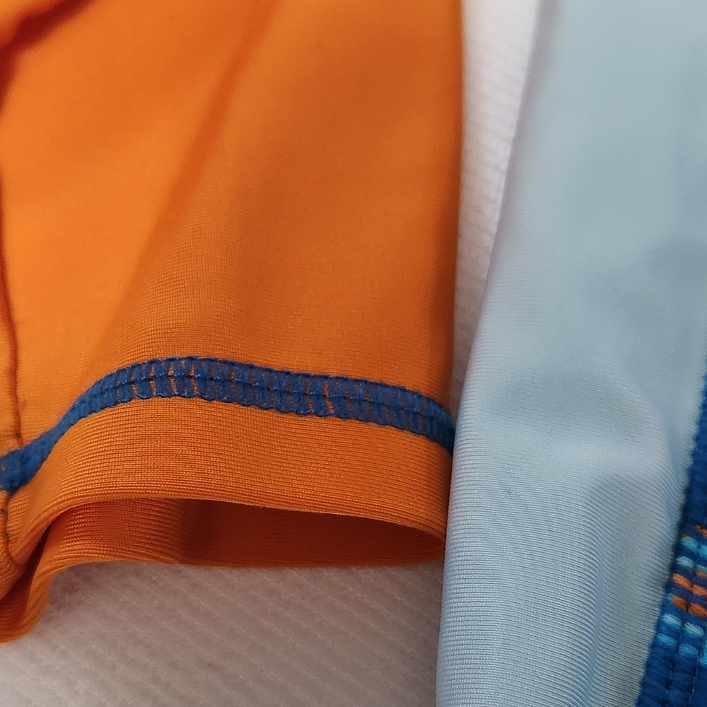 Vibrant Orange and Blue Shark Kids Rashguard Set - Picture 8 of 12
